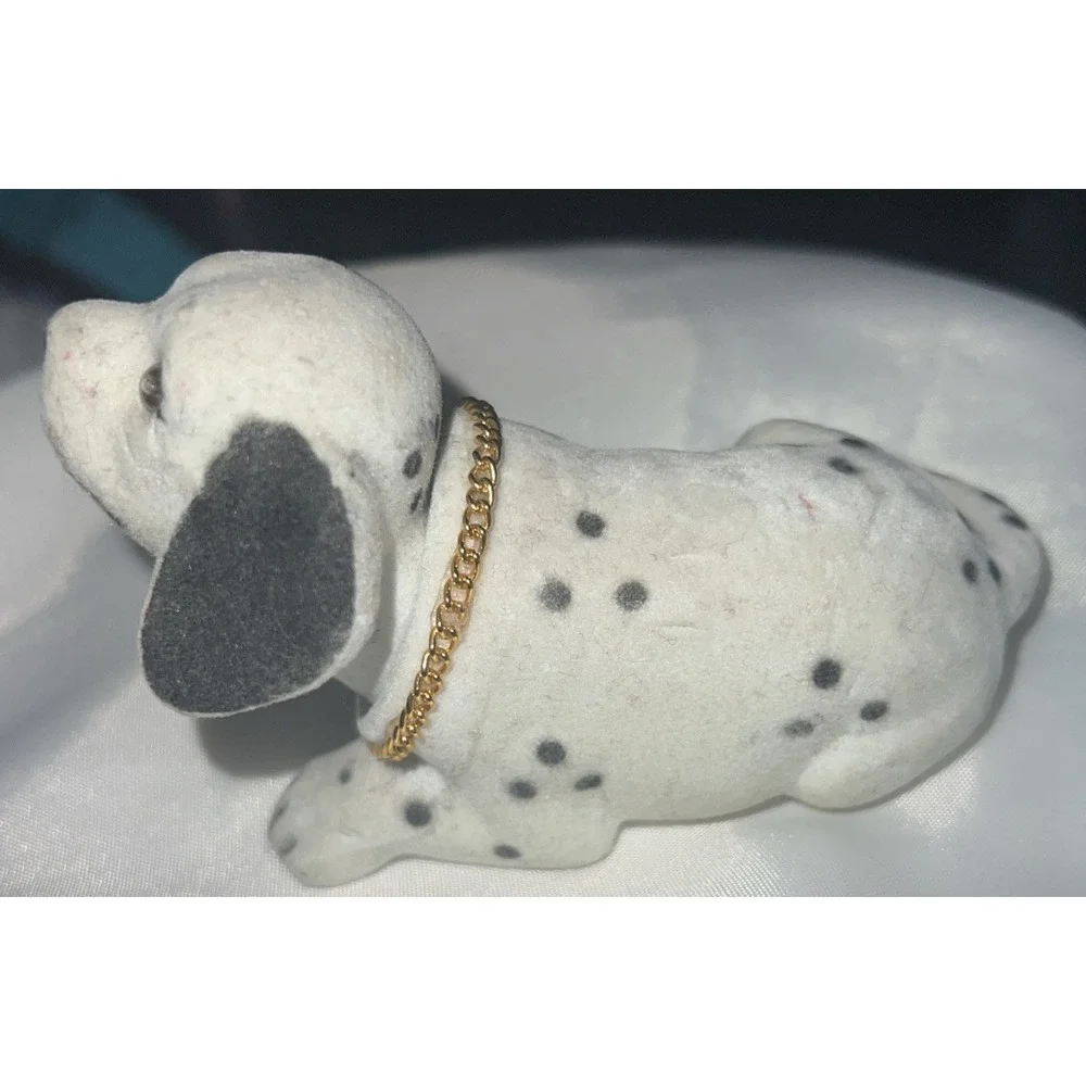 Dalmatian Dog Figurine Flocked Bobble‎ Head Nodder 3x6x3.5